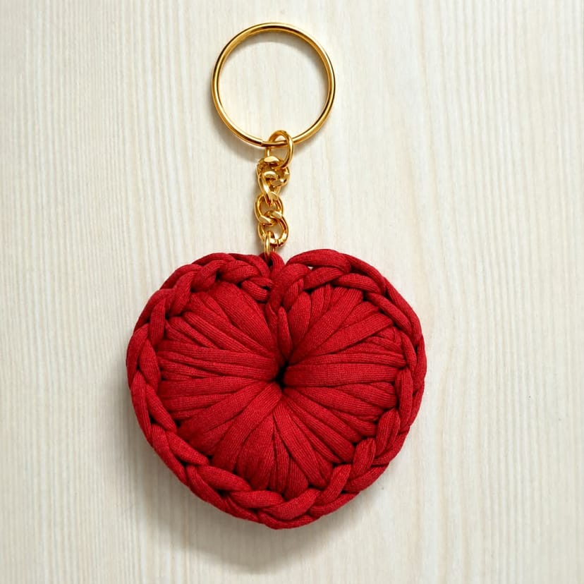Crochet Heart Keychain - Image 2