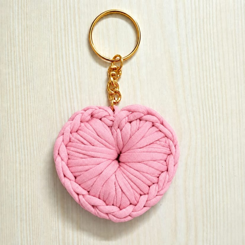 Crochet Heart Keychain - Image 4