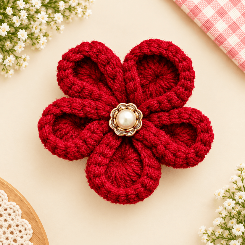 Crochet Flower Hair Band - Image 1