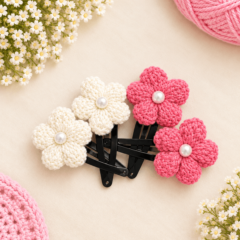 Crochet Hair Clip 2 Pairs - Image 1