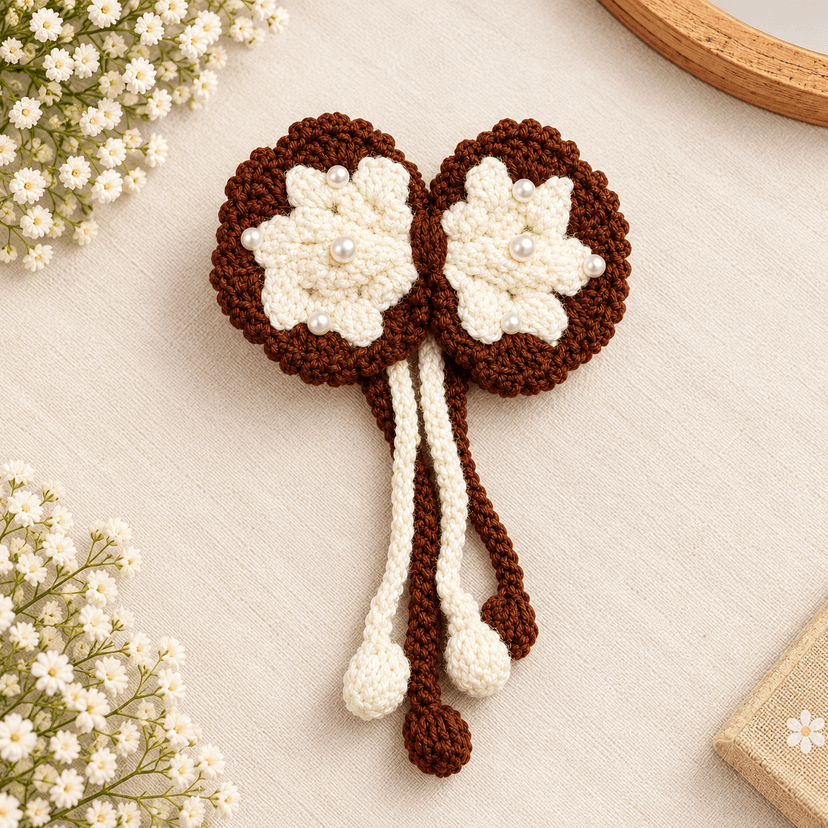 Croche Bow Hair Clip - Image 1