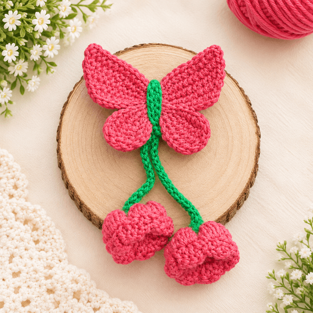Crochet Butterfly Hair Band