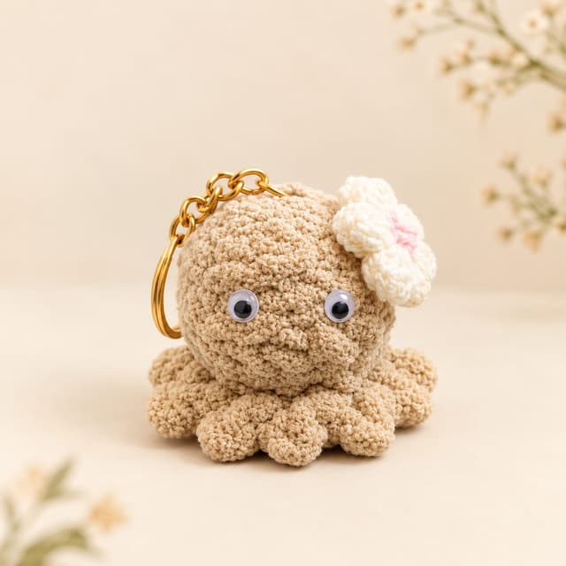 Crochet Octopus Toy Key Chain